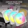 Corsair RS120 ARGB Ventilador para Carcasa de Ordenador, 12 cm, Blanco, Pack de 3 Piezas
