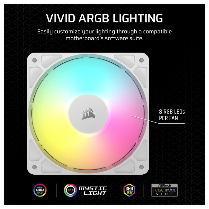 Corsair RS120 ARGB Ventilador de Carcasa 120 mm Blanco (Pack de 3) Corsair RS120 ARGB Ventilador de Carcasa 120 mm Blanco (Pack de 3)