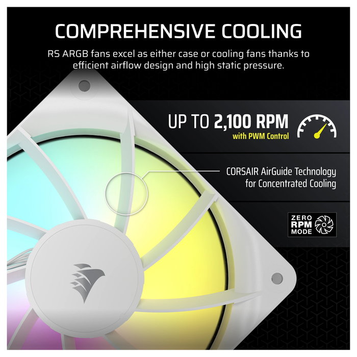 Corsair RS120 ARGB Ventilador de Carcasa 120 mm Blanco (Pack de 3) Corsair RS120 ARGB Ventilador de Carcasa 120 mm Blanco (Pack de 3)