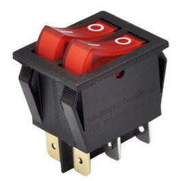 GSC Evolution Bolsa 5u Interruptor DPDT ON/OFF con luz 16(4)A-16A Negro