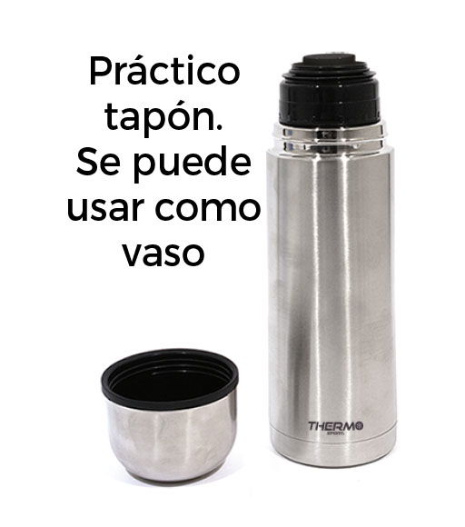 Thermosport Termo Inox 1000ml - Botella Térmica de Acero Inoxidable para Bebidas Frías y Calientes, Ideal para Viajes y Deporte, Capacidad 1 Litro (1000 ml) (6 Unidades)