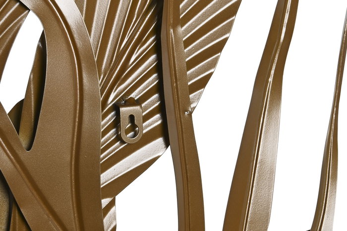 DKD Home Decor Set de 2 Decoraciones de Pared de Hojas en Metal Dorado 80x80 cm