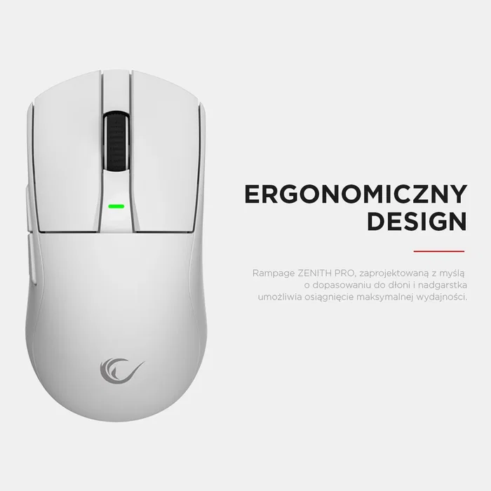 Rampage Zenith Pro Ratón inalámbrico 26000 DPI blanco receptor 4 KHz PAW3395 BT 5.2