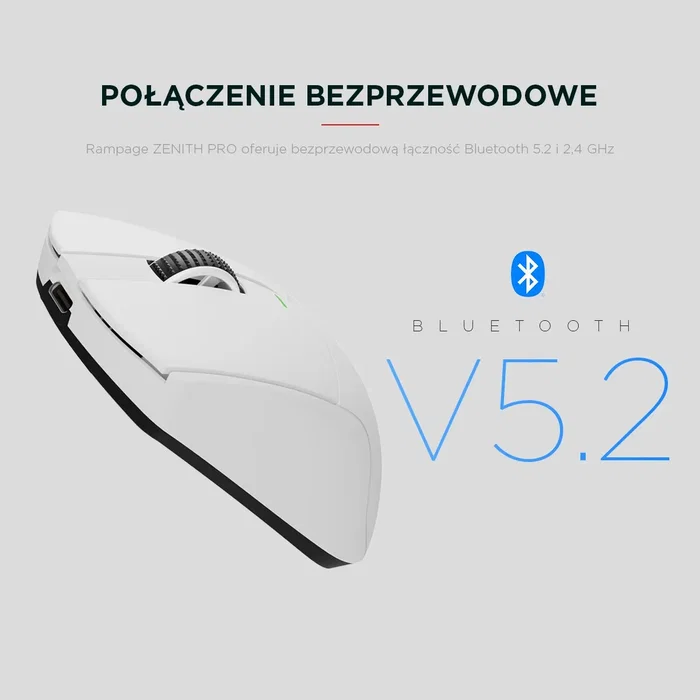 Rampage Zenith Pro Ratón inalámbrico 26000 DPI blanco receptor 4 KHz PAW3395 BT 5.2