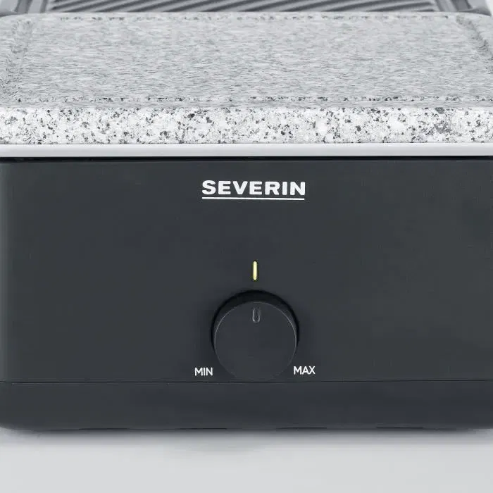 Severin RG2366 Raclette para 8 personas con Placa de Cocción Reversible y Piedra Natural, Negro