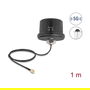 DeLOCK Antena Exterior Omnidireccional ULA100 SMA 5G LTE GNSS WiFi 6, 3.3 dBi, Frecuencia 0.617-5.925 GHz, Cable 1 m, Montaje en Techo, Negro