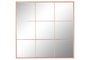 DKD Home Decor Espejo de Ventana en Hierro y Cristal Rosa Palo 90x90 cm