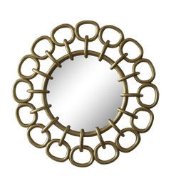 DKD Home Decor Espejo de Resina Dorado con Cadena 95x95 cm