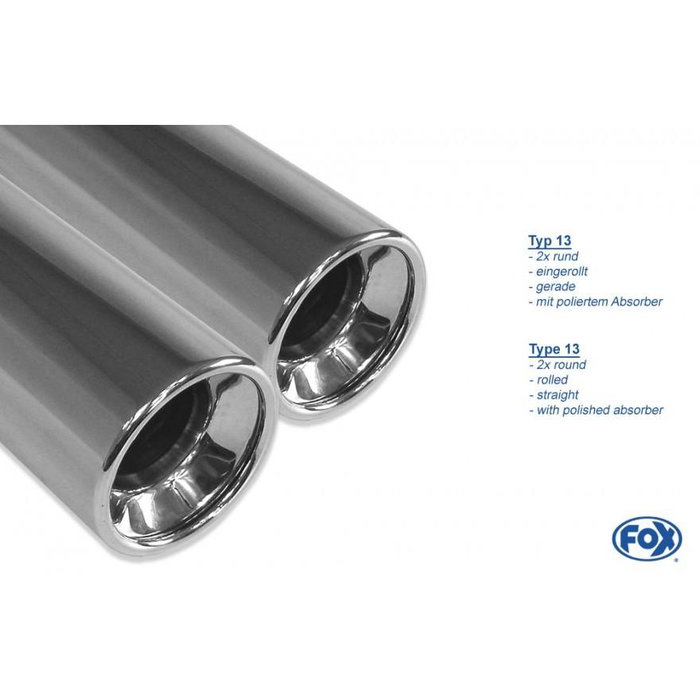 Fox Escape Trasero FXTO082005-068 para Toyota MR2 W3, 1.8L 103kW, Tubo 55mm, Homologación ECE, Acabado Plateado