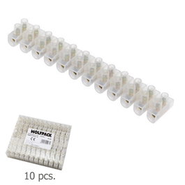 WOLFPACK LINEA PROFESIONAL Pack de 10 Regletas de Empalme de 12 Fichas, 30A, 16mm