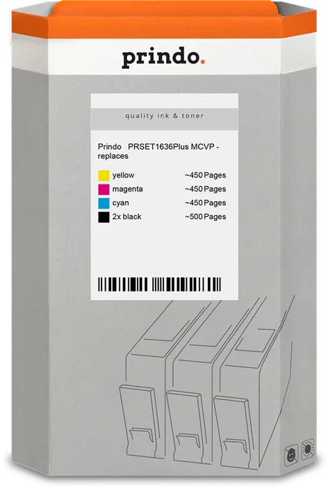 Prindo Multipack de Cartuchos Negro, Cian, Magenta, Amarillo PRSET1636Plus MCVP Basic Prindo Multipack de Cartuchos Negro, Cian, Magenta, Amarillo PRSET1636Plus MCVP Basic