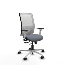 PIQUERAS Y CRESPO Silla de oficina Zulema con mecanismo Sincro/Traslack, Gris y Blanco