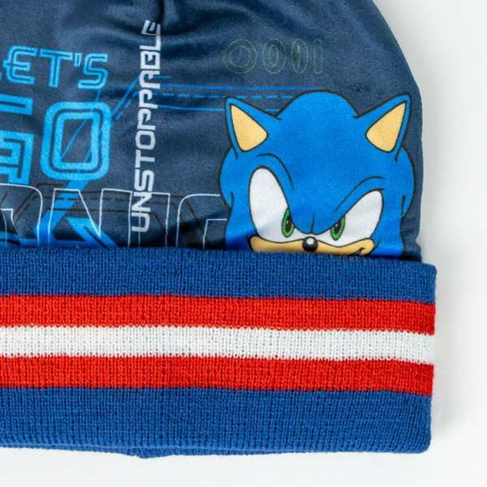 Cerdá Conjunto 3 Piezas Sonic Gorro, Braga Cuello y Guantes Blue