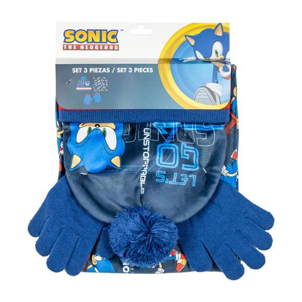Cerdá Conjunto 3 Piezas Snood Sonic Gorro Braga Cuello Guantes 2/8 Años