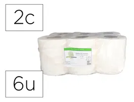 Bunzl Papel Secamanos Greensource Celulosa Blanco 2 Capas 200 mm x 100 mt Paquete 6 Unidades