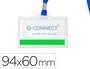Q-connect Identificador kf17112 con Cordón Plano Azul y Apertura Lateral, 94x60 mm