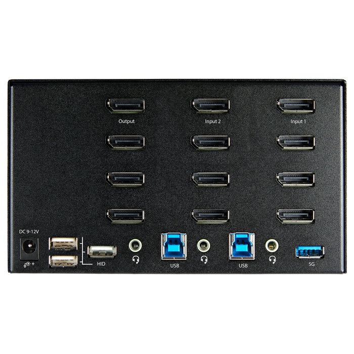 StarTech.com Conmutador KVM de 2 Puertos DisplayPort 1.2 para 4 Monitores - 4K 60Hz UHD HDR - Audio y Hotkeys - Ref: DP 1.2 KVM Umschalter