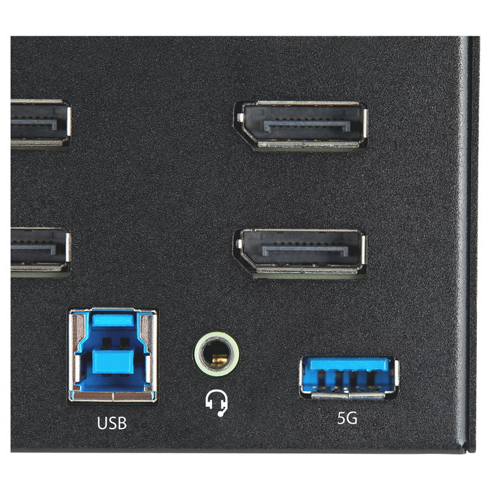 StarTech.com Conmutador KVM de 2 Puertos DisplayPort 1.2 para 4 Monitores - 4K 60Hz UHD HDR - Audio y Hotkeys - Ref: DP 1.2 KVM Umschalter
