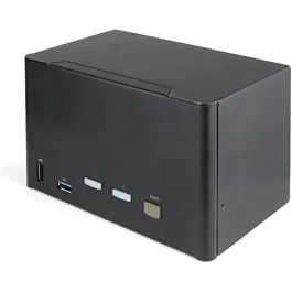 StarTech.com Conmutador KVM de 2 Puertos DisplayPort 1.2 para 4 Monitores - 4K 60Hz UHD HDR - Audio y Hotkeys - Ref: DP 1.2 KVM Umschalter