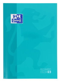 Recambio Oxford School Color 5 Encolado A4+ 80H 90Gr 4 Taladros Cuadric.5X5 Aqua (5 Colores En Recuadro) (Set de 5)
