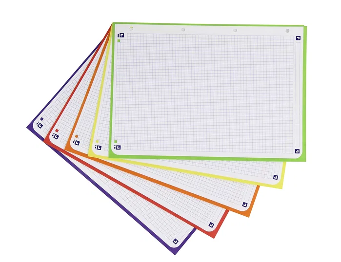 Oxford Recambio Color Oxford DIN A4 80 Hojas 90 gr Optik Paper Cuadros 5mm 4 Taladros
