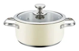Haeger PA-24H.008A Olla Sartén Multiuso de Acero Inoxidable, 24 L, Apta para Todo tipo de Placas (Gas, Inducción, Vitrocerámica), con Tapa de Cristal y Ventilación, Diámetro 24 cm