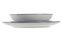 DKD Home Decor Juego de Vajilla de Porcelana 18 Piezas con Rayas Azules