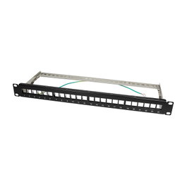 LogiLink Patchpannel Keystone 24 Port 1 HE shielded Negro