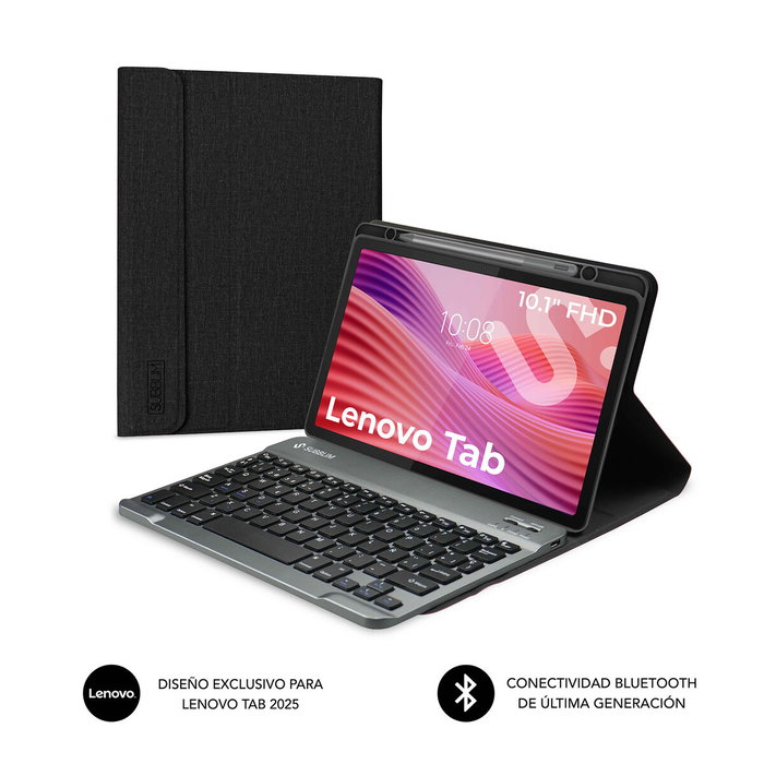 Subblim Funda con Teclado KeyTab Pro BT para Lenovo Tab 10,1 pulgadas 2025 - Negro