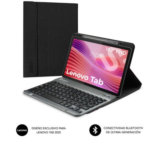 Subblim Funda con Teclado KeyTab Pro BT para Lenovo Tab 10,1 pulgadas 2025 - Negro