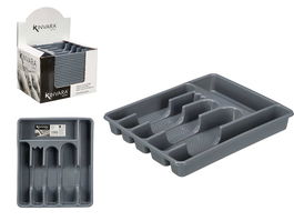 Kinvara Cubertero Plastico 6 Huecos Color Plata 35 x 4.5 x 30 cm (Set de 20)