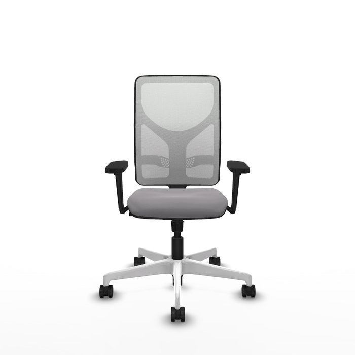 PIQUERAS Y CRESPO Silla de oficina Motilla con mecanismo Sincro, Gris y Blanco