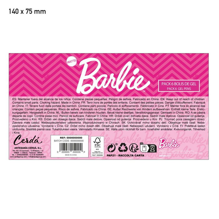 Cerdá Bolígrafo Gel Barbie Fucsia