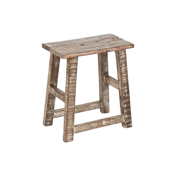 DKD Home Decor Mesita Auxiliar de Madera Reciclada Blanco Decape DKD Home Decor Mesita Auxiliar de Madera Reciclada Blanco Decape