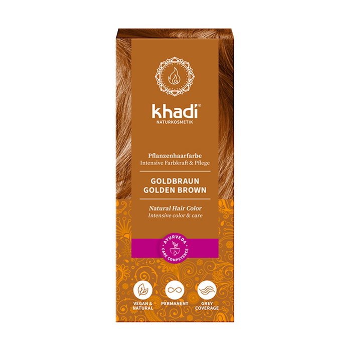 Khadi Herbal Color Castaño Dorado 100g Tinte Natural para Cabello Khadi Herbal Color Castaño Dorado 100g Tinte Natural para Cabello