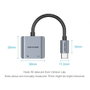 Vention Conversor USB Tipo-C Macho a 2 Hembras (Audio y Carga) - BGZHA