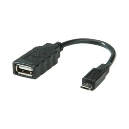 ROLINE Cable USB 2.0 Micro B Macho a USB A Hembra OTG 0.15 m Negro - Referencia 11.02.8311