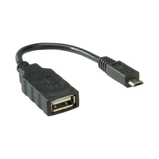 ROLINE Cable USB 2.0 Micro B Macho a USB A Hembra OTG 0.15 m Negro - Referencia 11.02.8311