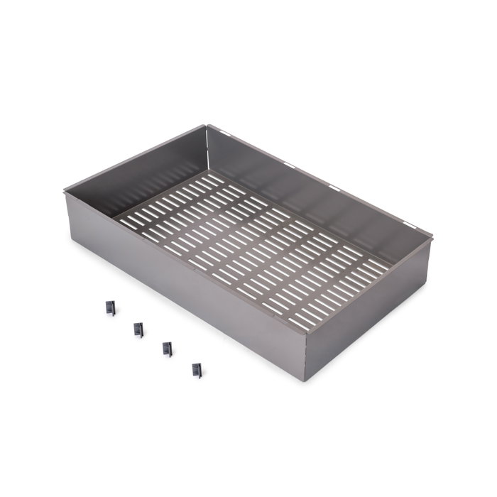 Emuca Cajón metálico para armarios y vestidores Quartz, 640 (M80), Acero, Titanio Emuca Cajón metálico para armarios y vestidores Quartz, 640 (M80), Acero, Titanio