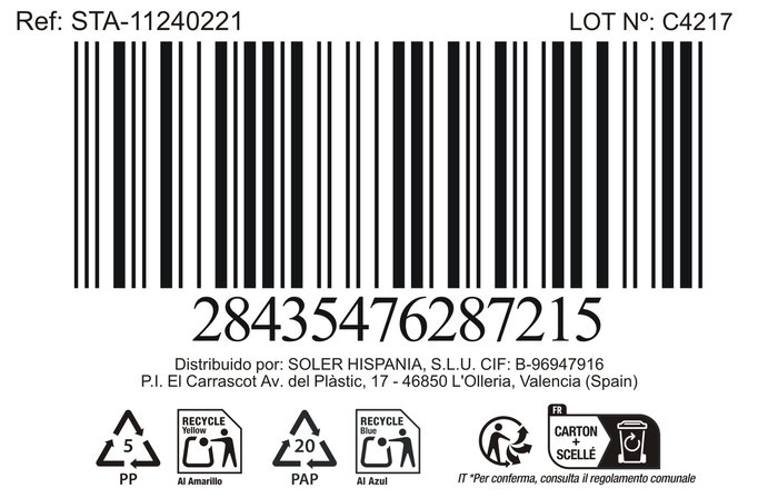 Inde Plato Hondo Negro Ø20 cm "Arosa" S. Clara, Diámetro 20 cm (12 Unidades)