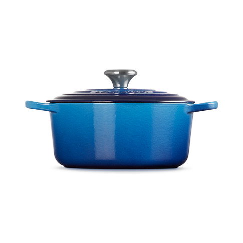 Le Creuset 21177242202430 Signature Hierro Fundido Bräter con Tapa, 24 cm, Azul Azure
