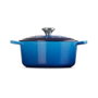Le Creuset 21177242202430 Signature Hierro Fundido Bräter con Tapa, 24 cm, Azul Azure