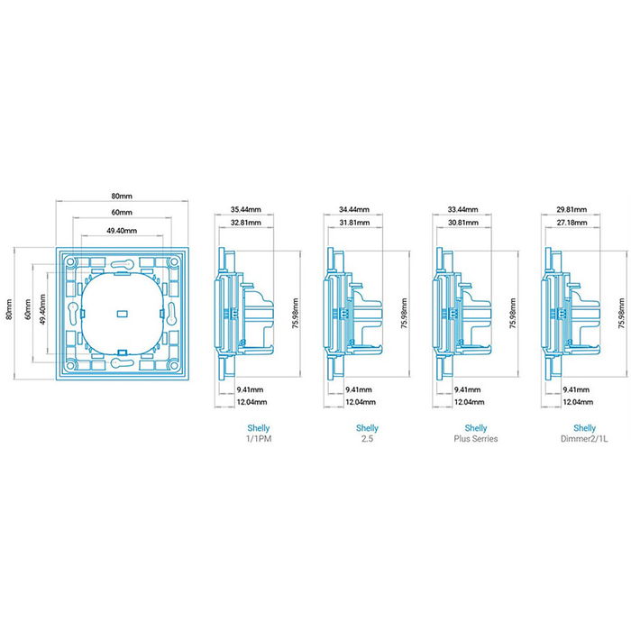 Shelly Interruptor Pared Switch 4 Negro