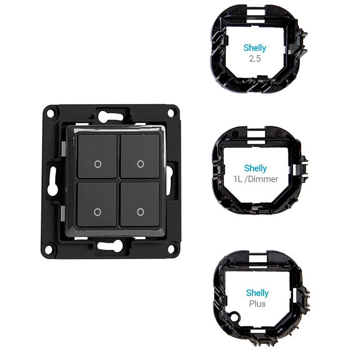 Shelly Interruptor Pared Switch 4 Negro