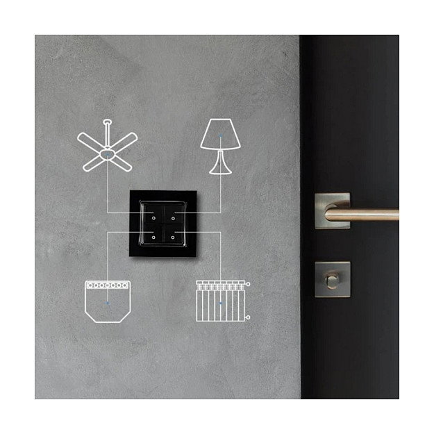 Shelly Wall Switch 4 Wandtaster 4-fach Schwarz