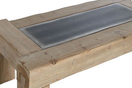 DKD Home Decor Mesa Centro Alpino Natural Abeto y MDF 140 x 70 x 46 cm