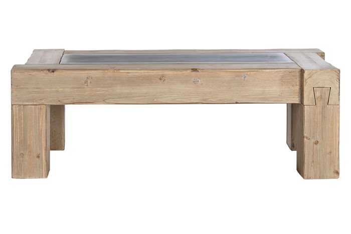 DKD Home Decor Mesa Centro Alpino Natural Abeto y MDF 140 x 70 x 46 cm