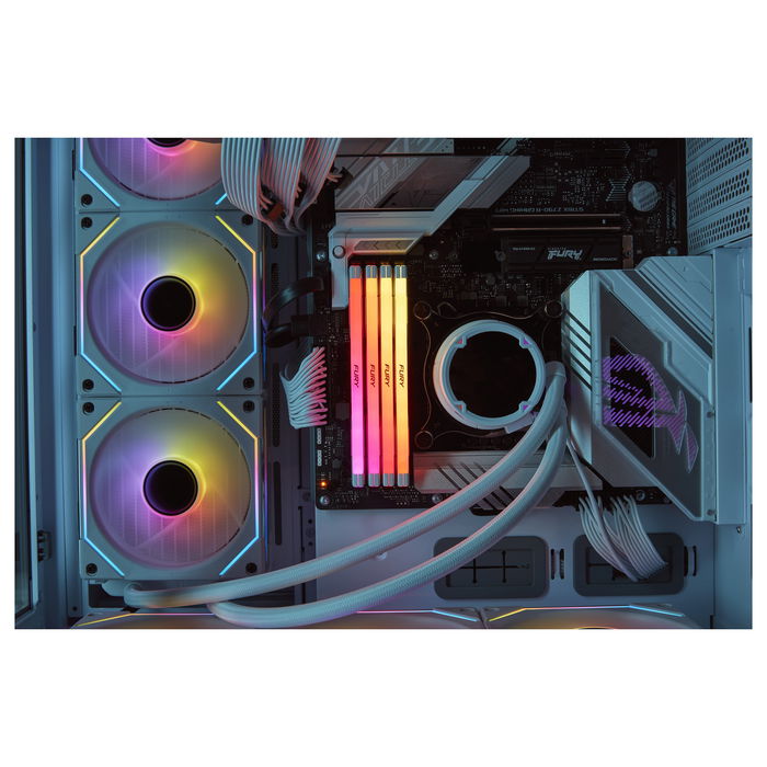 Kingston FURY Renegade RGB White DDR5 RAM 64GB Kit (2x32GB) 6400MT/s CL32 DIMM Kingston FURY Renegade RGB White DDR5 RAM 64GB Kit (2x32GB) 6400MT/s CL32 DIMM