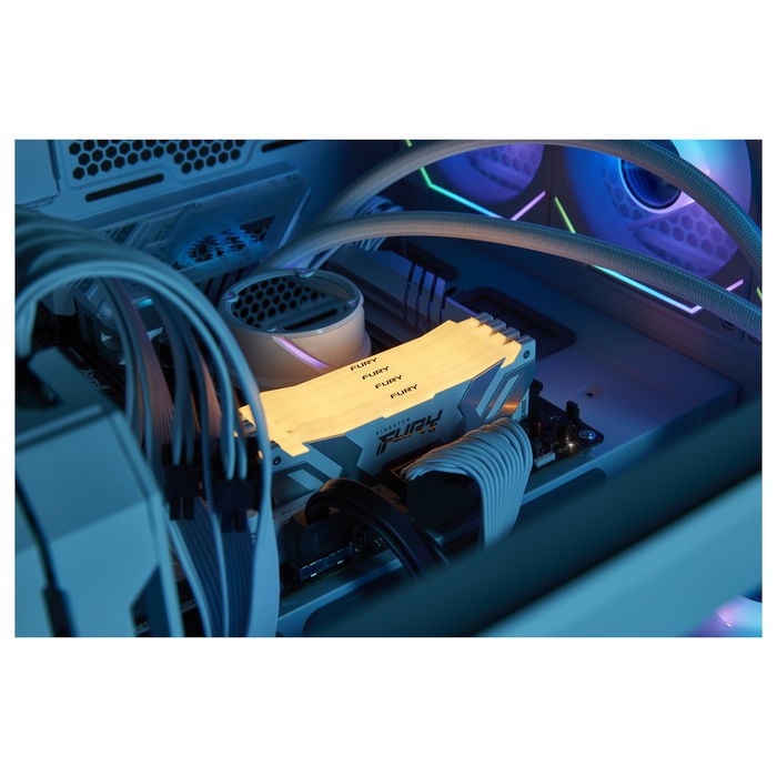 Kingston FURY Renegade RGB White DDR5 RAM 64GB Kit (2x32GB) 6400MT/s CL32 DIMM Kingston FURY Renegade RGB White DDR5 RAM 64GB Kit (2x32GB) 6400MT/s CL32 DIMM