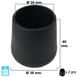 MAURER Contera Cónica Negra 30mm, Blister de 2 piezas